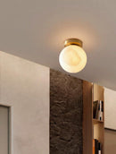 Rumin Deux | Alabaster Semi Flush Mounted Light