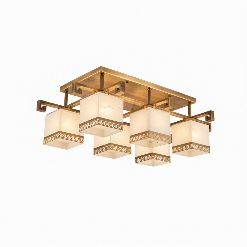 Valnela A | Alabaster Semi Flush Mounted Light - Detail View #9 | HomeCartel