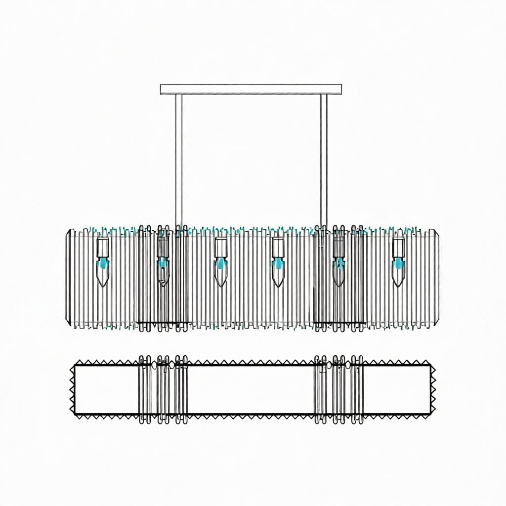 Mindrup | Linear Chandelier - Detail View #2 | HomeCartel
