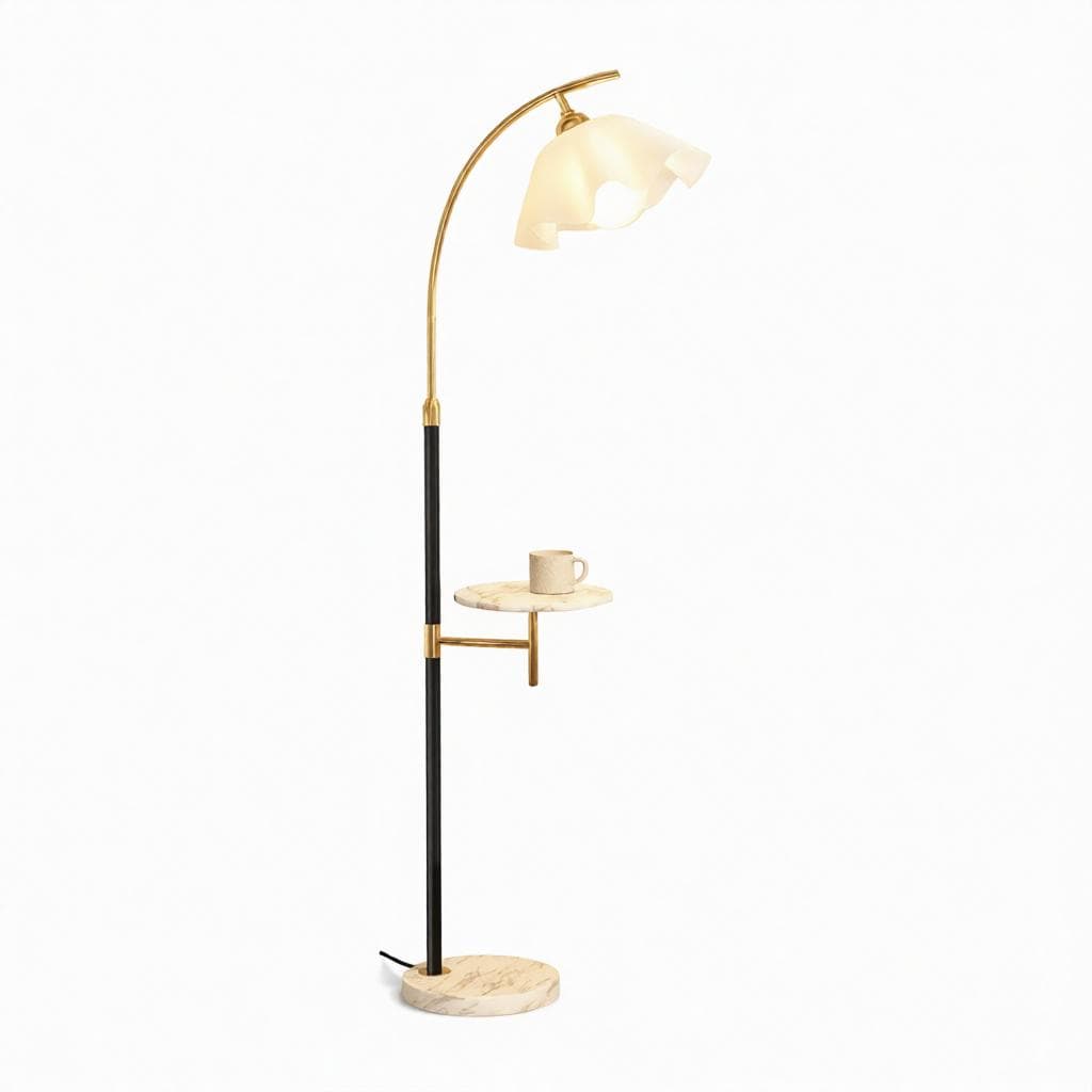 Unelira | Integrated Shelf Floor Lamp