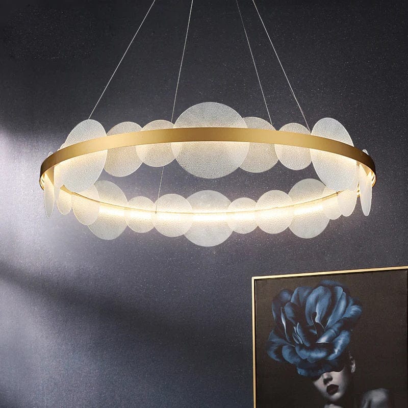 Baerum Rond | Frosted Glass Chandelier - Detail View #2 | HomeCartel