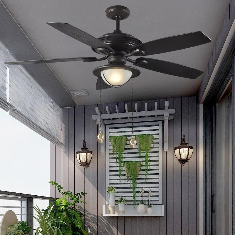 Calyra | Outdoor Lighted Ceiling Fan - Detail View #3 | HomeCartel