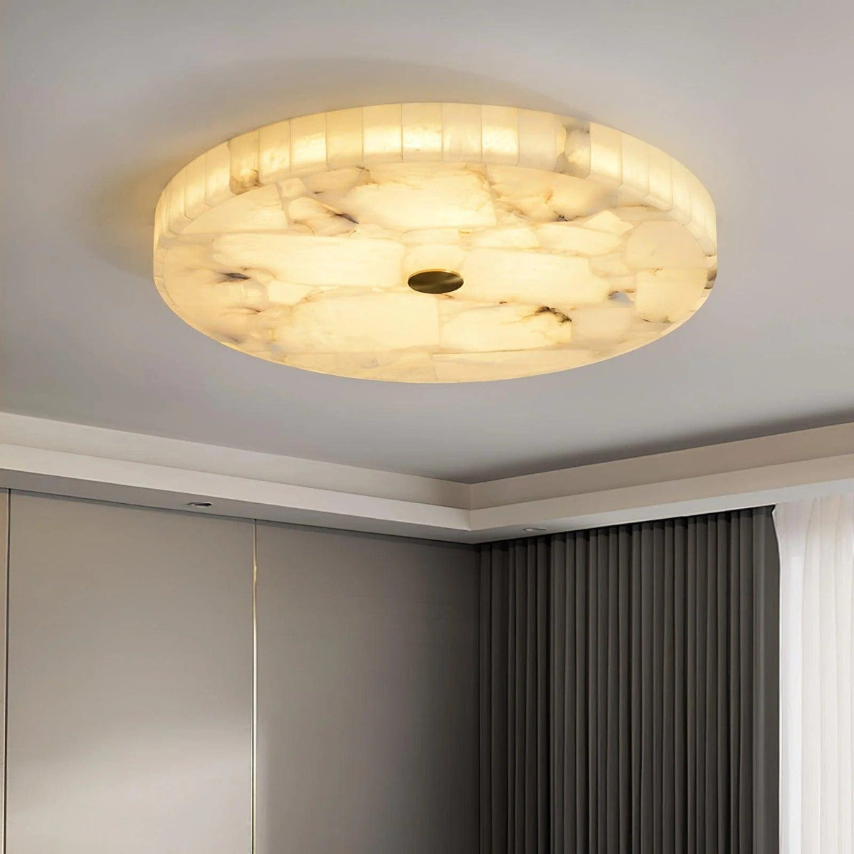 Bronnel Une | Alabaster Ceiling Mounted Light - Detail View #2 | HomeCartel