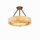 Ralnelirae Deux | Alabaster Semi Flush Mounted Light