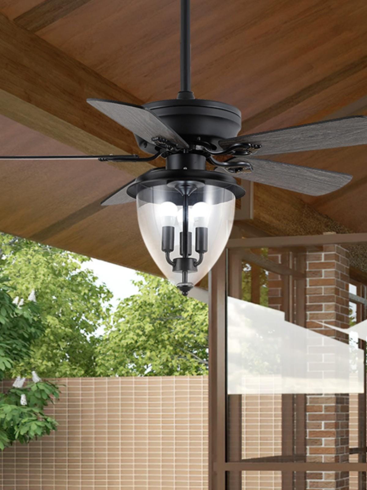 Erynd | Outdoor Lighted Ceiling Fan - Detail View #3 | HomeCartel