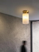 Ruril Une | Alabaster Semi Flush Mounted Light