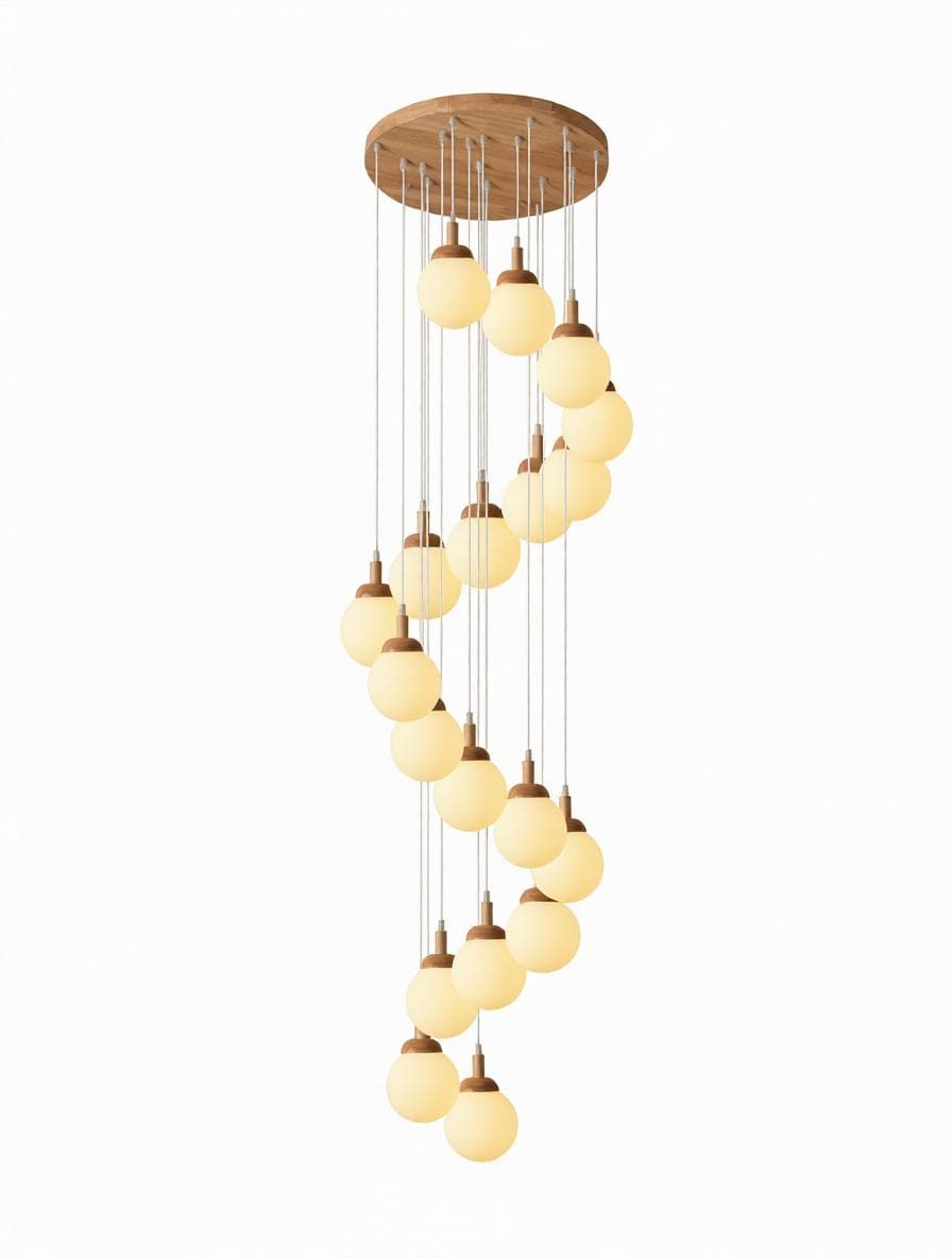 Illumena | Wood Cluster Chandelier - Detail View #10 | HomeCartel