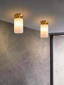 Ruril Une | Alabaster Semi Flush Mounted Light