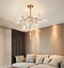 Karïn | Gold Chandelier w/ Frosted Glass - Home Cartel ®