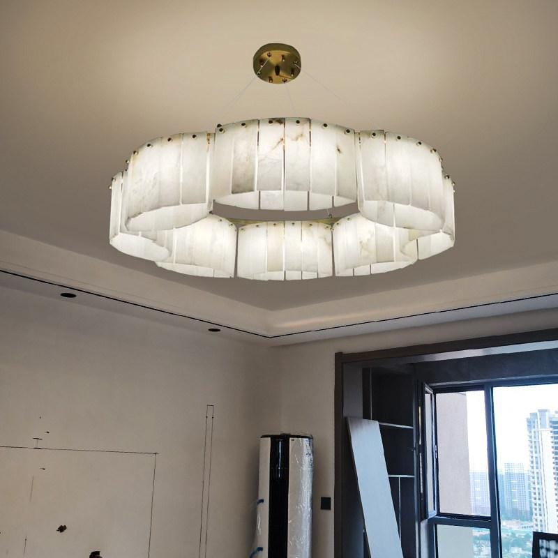 Mortheren C | Alabaster Linear Chandelier - Detail View #2 | HomeCartel