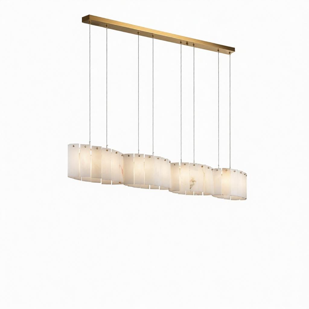 Mortheren C | Alabaster Linear Chandelier - Detail View #6 | HomeCartel