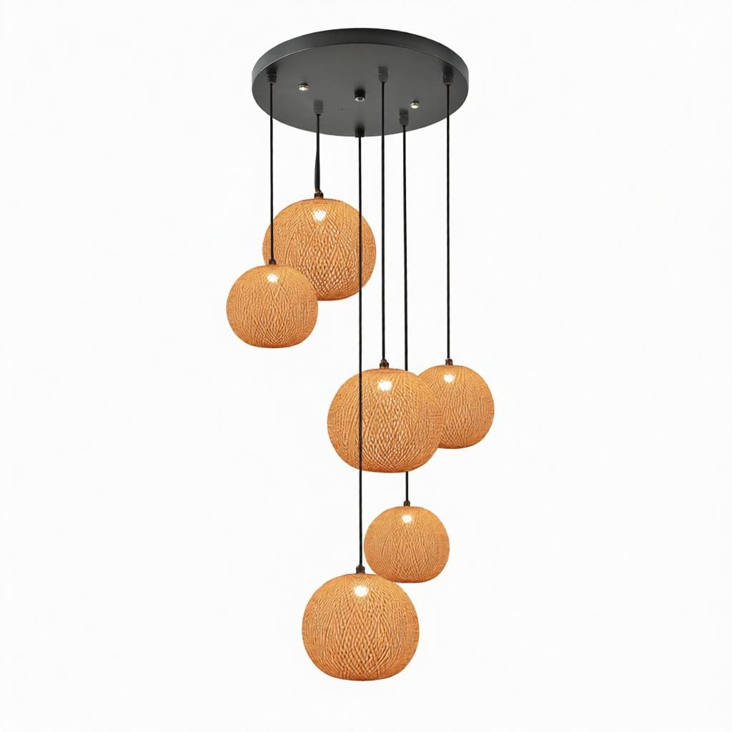 Lunastra 6 | Rattan Cluster Chandelier - Modern Cluster Chandelier | HomeCartel Philippines