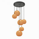 Lunastra 6 | Rattan Cluster Chandelier
