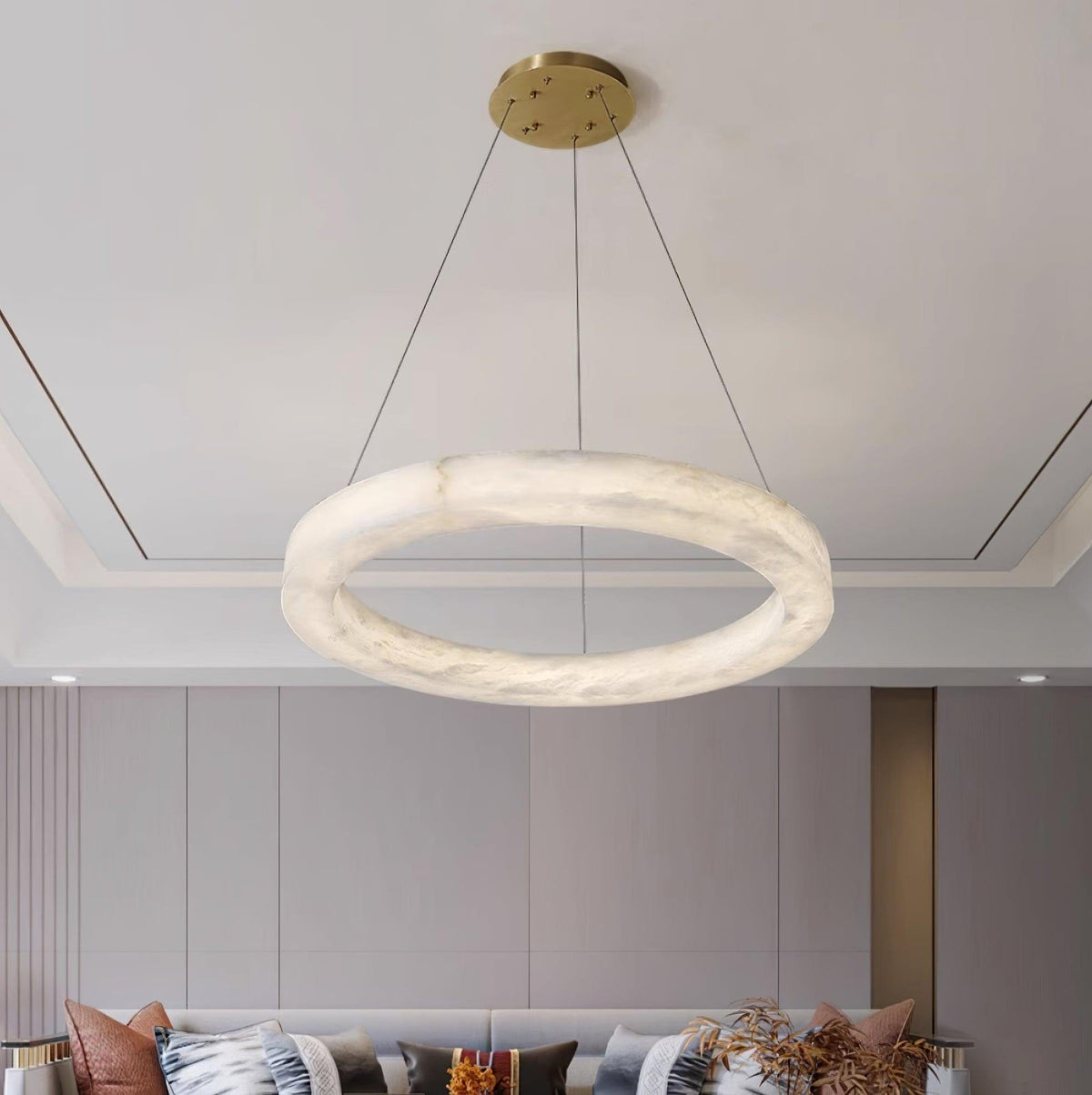Olvenra Une | Alabaster Chandelier - Detail View #2 | HomeCartel