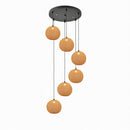 Lunastra 6 | Rattan Cluster Chandelier