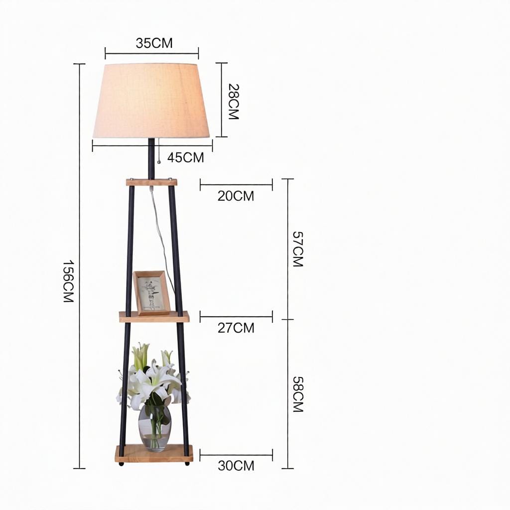 Mavarae | Integrated Shelf Floor Lamp - Detail View #7 | HomeCartel
