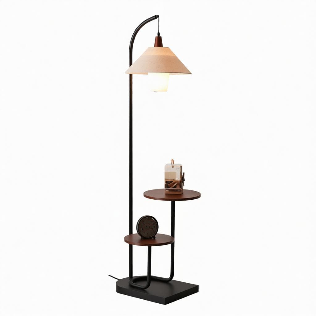 Yalviera | Integrated Shelf Floor Lamp