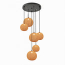 Lunastra 6 | Rattan Cluster Chandelier