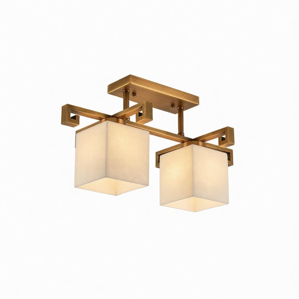 Valnela A | Alabaster Semi Flush Mounted Light