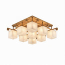 Valnela A | Alabaster Semi Flush Mounted Light