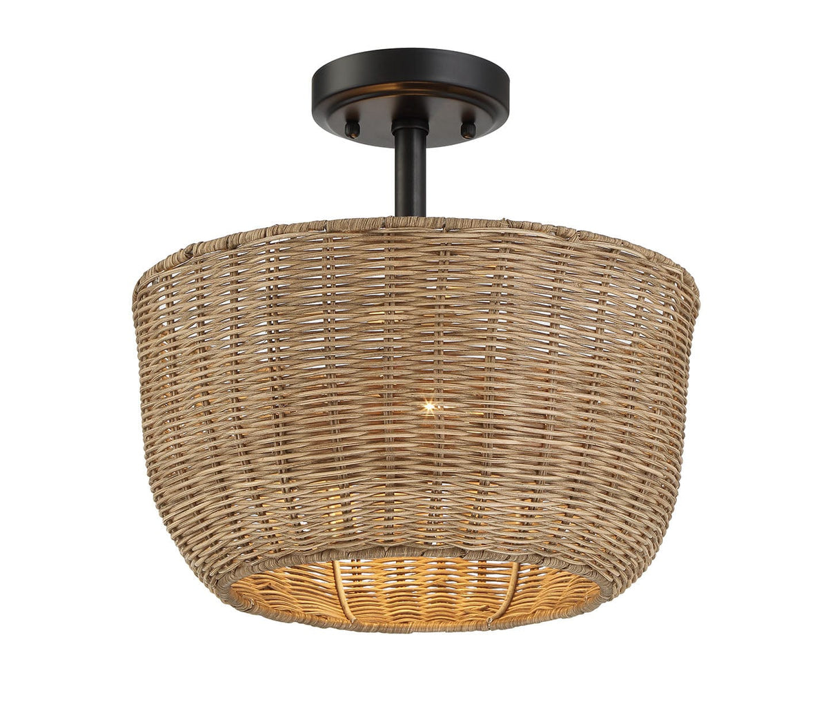 Orenlyra | Rattan Semi Flush Mounted Light - Home Cartel ®
