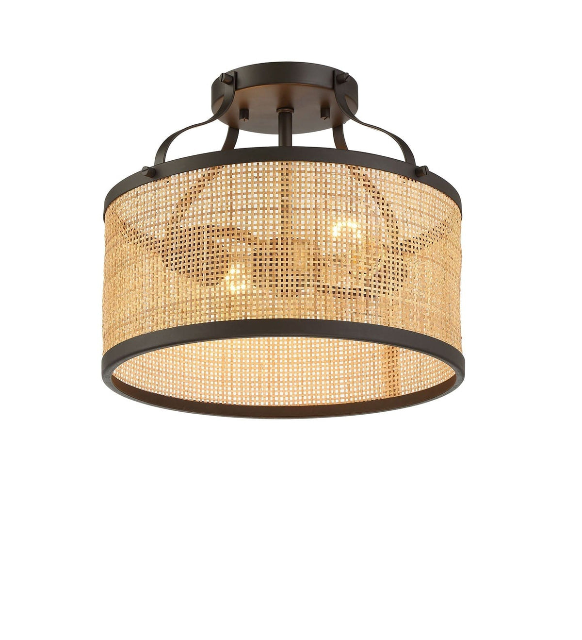 Seerah | Rattan Semi Flush Mounted Light - Home Cartel ®