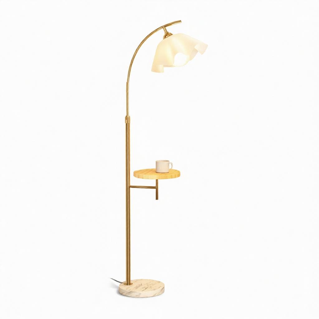 Unelira | Integrated Shelf Floor Lamp