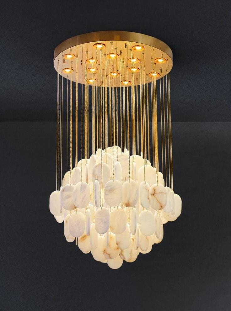 Irvena A | Alabaster Cluster Chandelier - Detail View #2 | HomeCartel