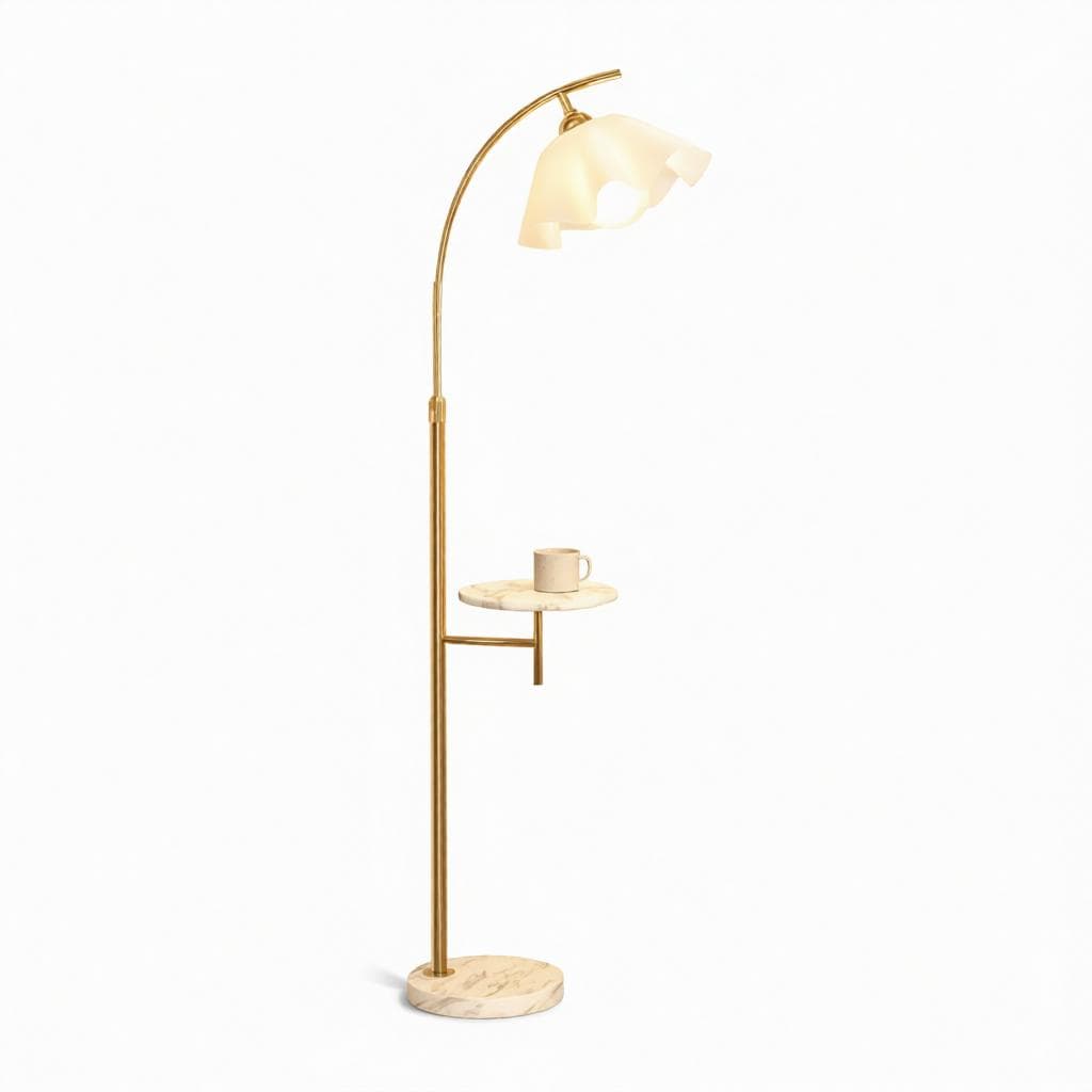 Unelira | Integrated Shelf Floor Lamp