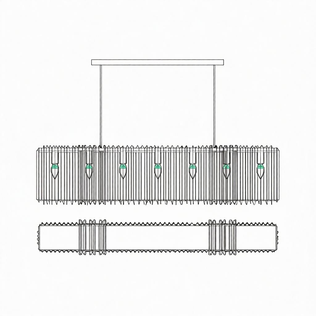 Mindrup | Linear Chandelier - Detail View #3 | HomeCartel