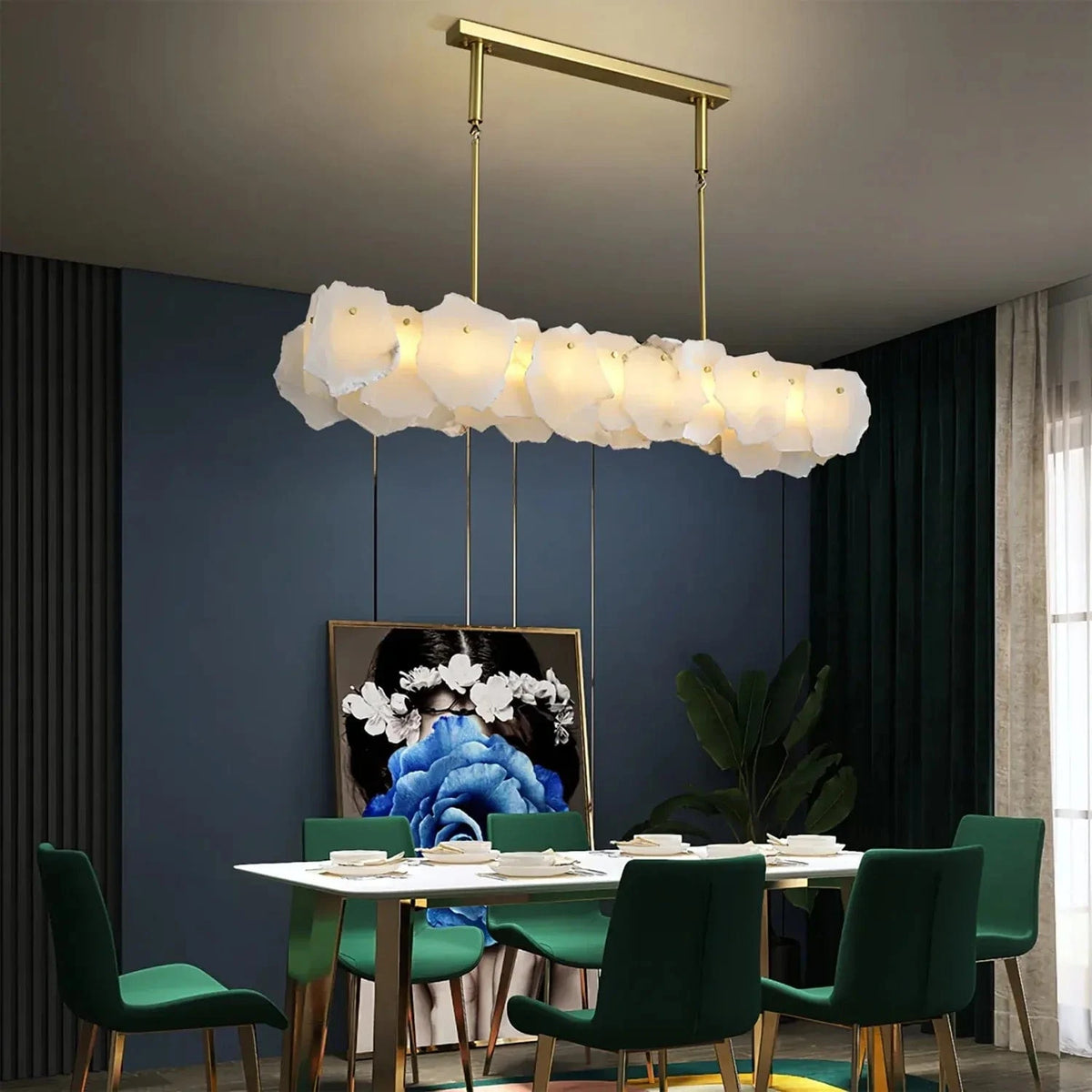 Xenavor B | Alabaster Linear Chandelier - Detail View #2 | HomeCartel