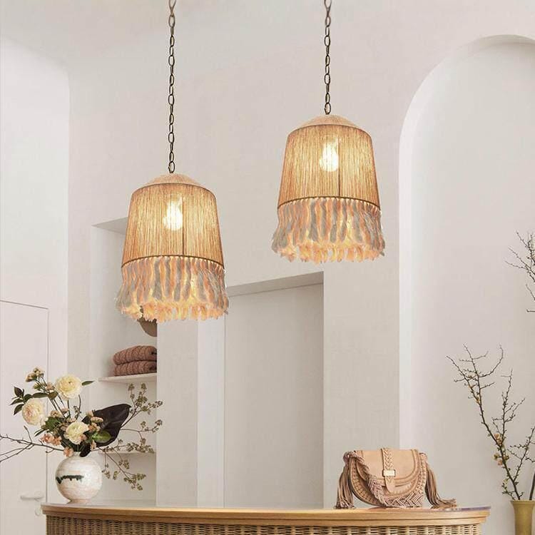 Brevia Deux | Rattan Pendant Light - Detail View #3 | HomeCartel