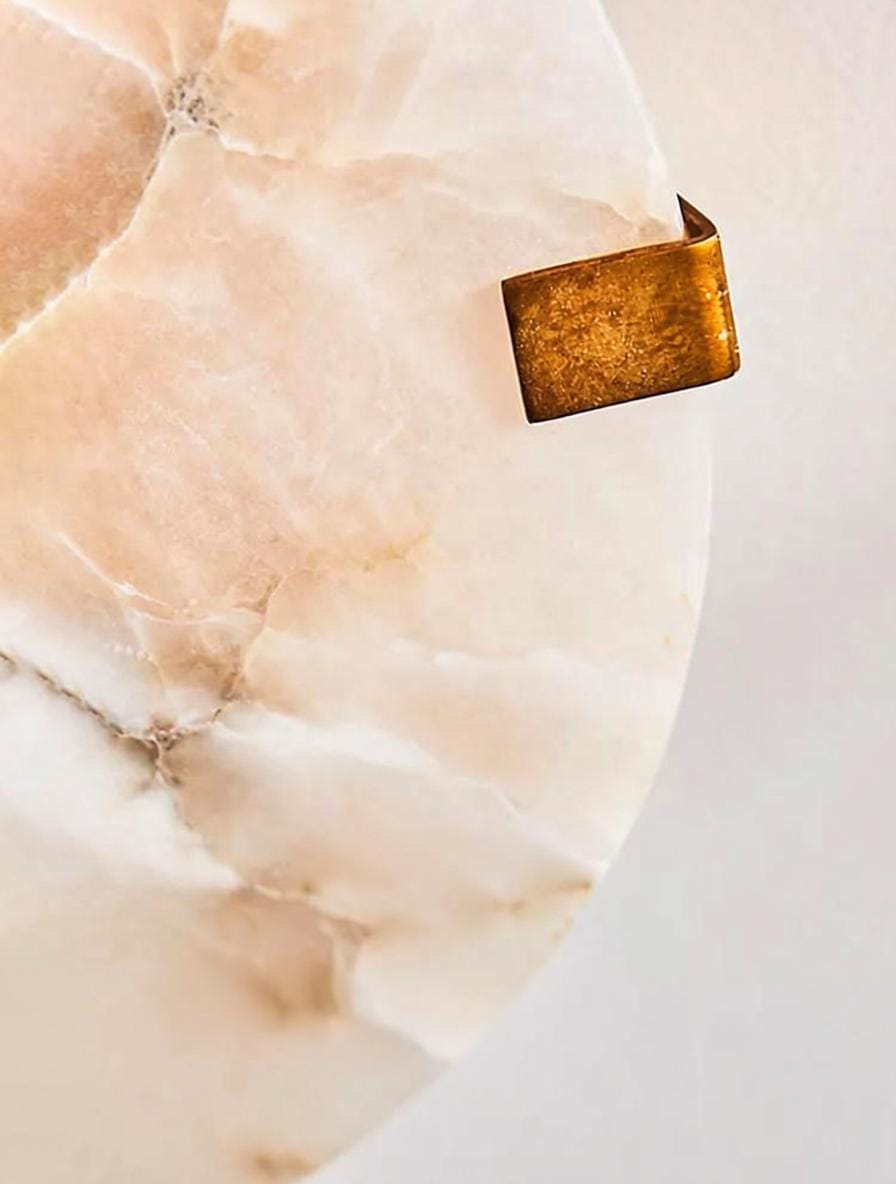 Orvethira | Alabaster Semi Flush Mounted Light - Detail View #3 | HomeCartel
