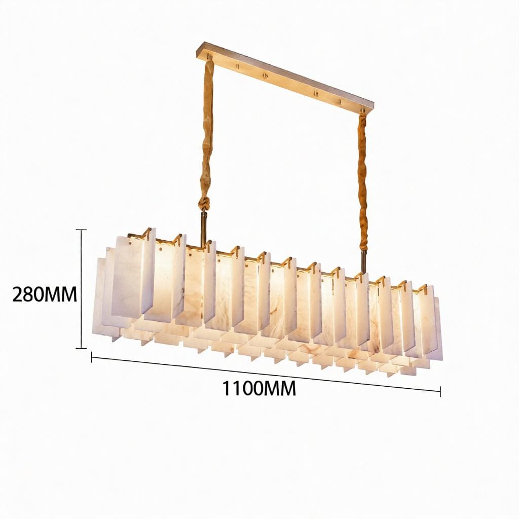 Irriniel C | Alabaster Linear Chandelier - Detail View #3 | HomeCartel
