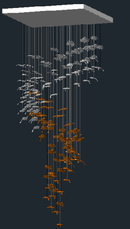 Folha | Crystal Glass Cluster Chandelier