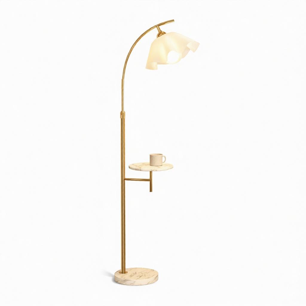 Unelira | Integrated Shelf Floor Lamp