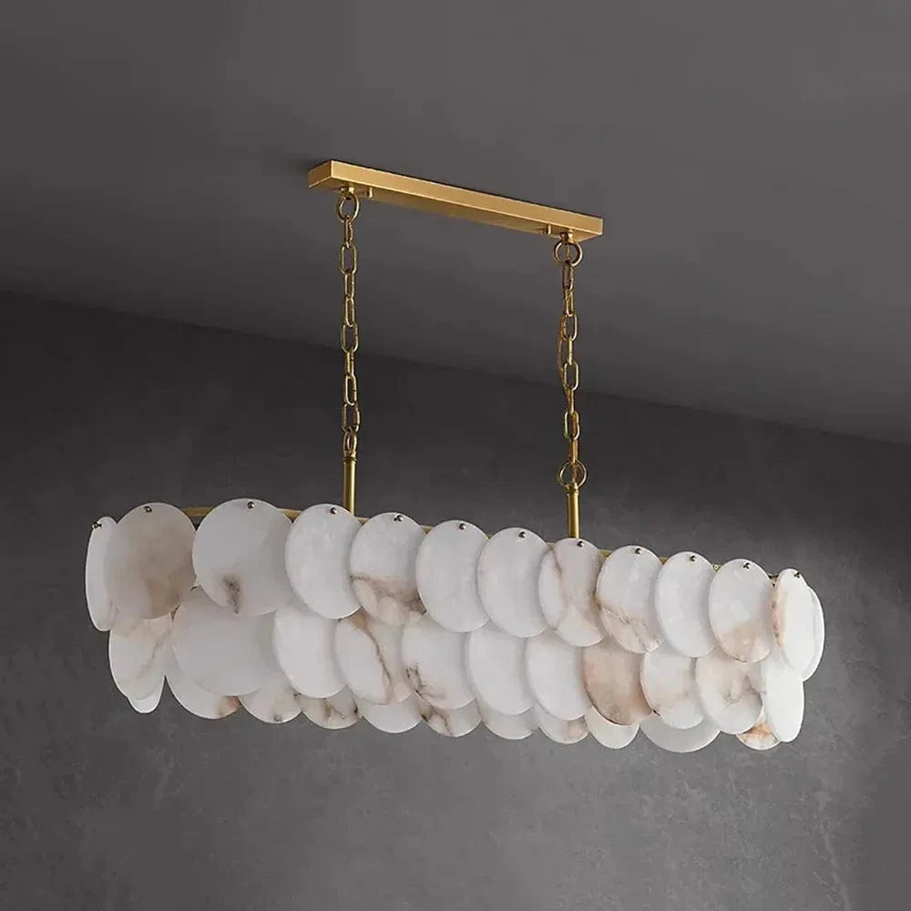 Braxira B | Alabaster Linear Chandelier - Detail View #2 | HomeCartel