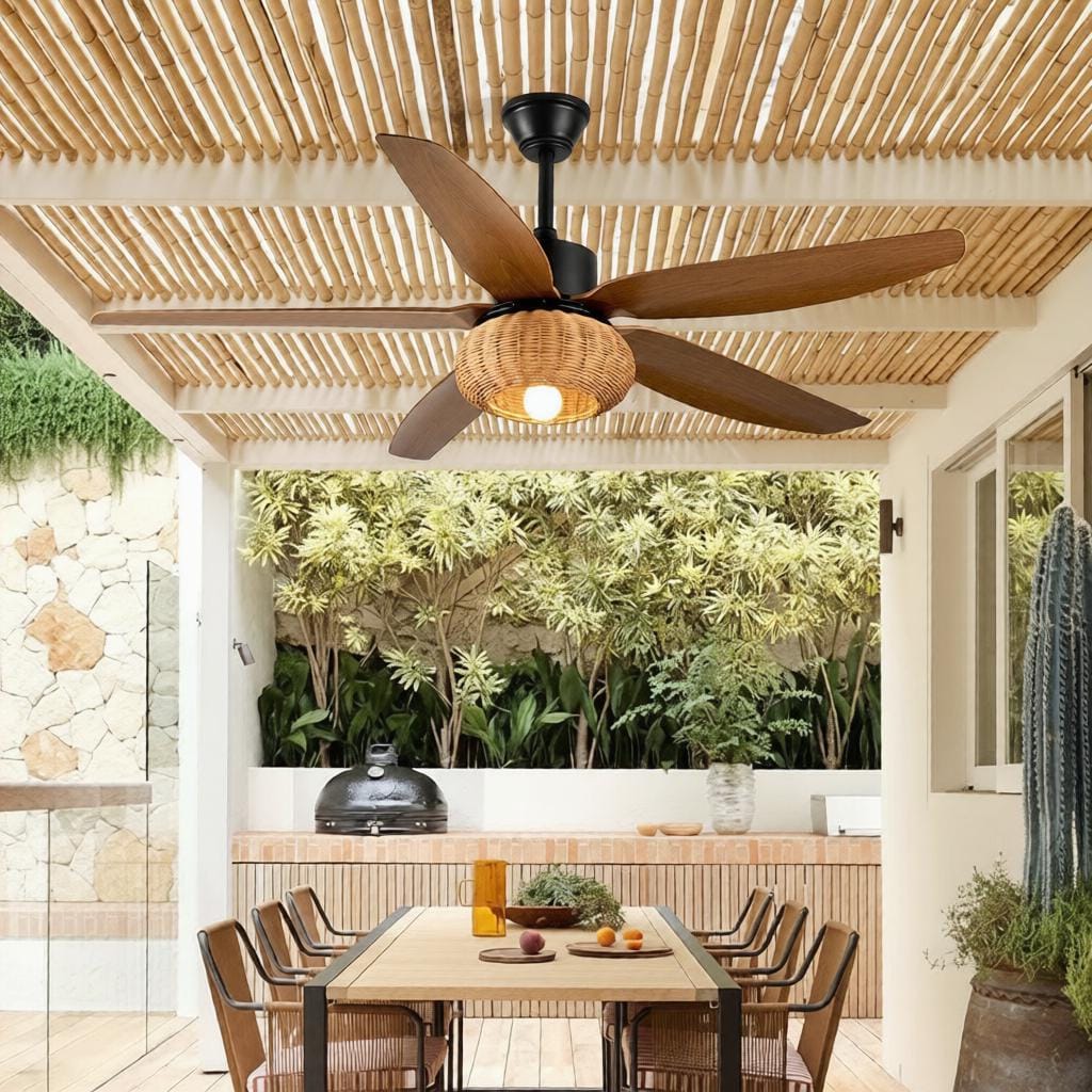 Fendrel | Outdoor Lighted Ceiling Fan - Detail View #4 | HomeCartel