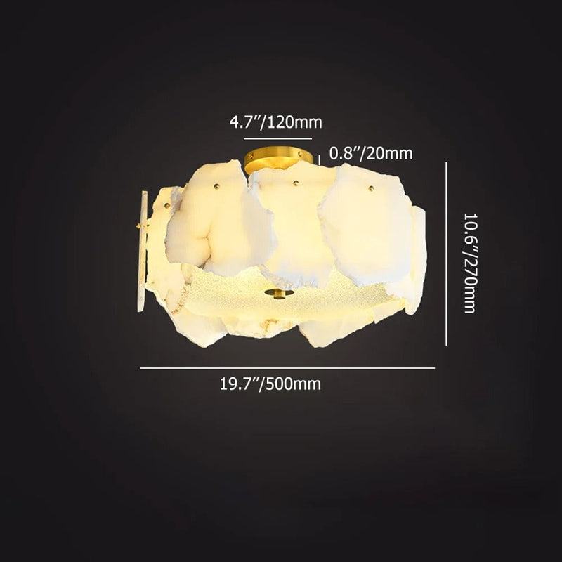 Xenavor E | Alabaster Semi Flush Mounted Light