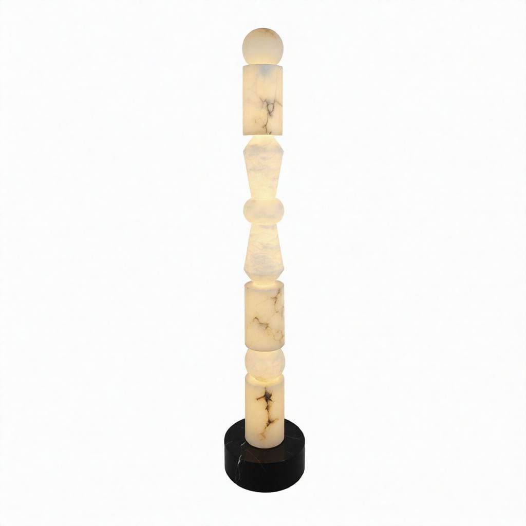 Norlena Deux | Alabaster Floor Lamp - Home Cartel ®