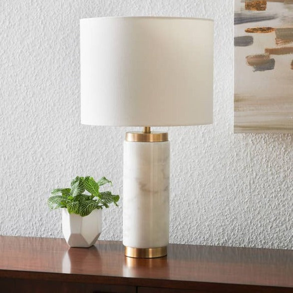 Amoura | Marble Table Lamp with Shade - Home Cartel ®