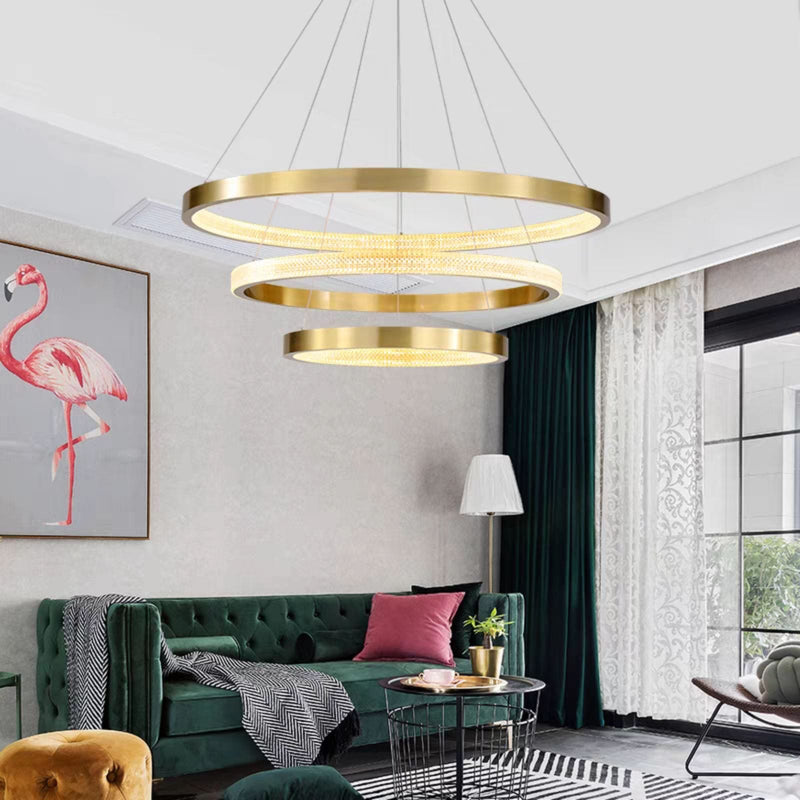 Hera Trio | Modern LED Chandelier with Crystal Details
