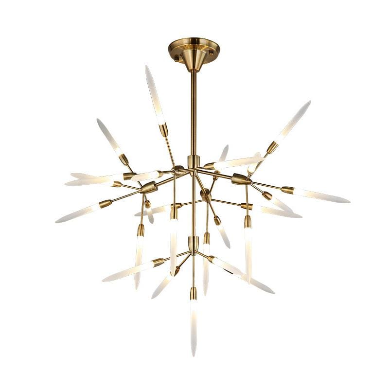 Karïn | Gold Chandelier w/ Frosted Glass - Home Cartel ®