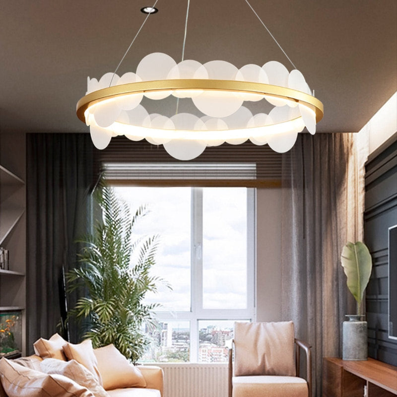 Baerum Rond | Frosted Glass Chandelier