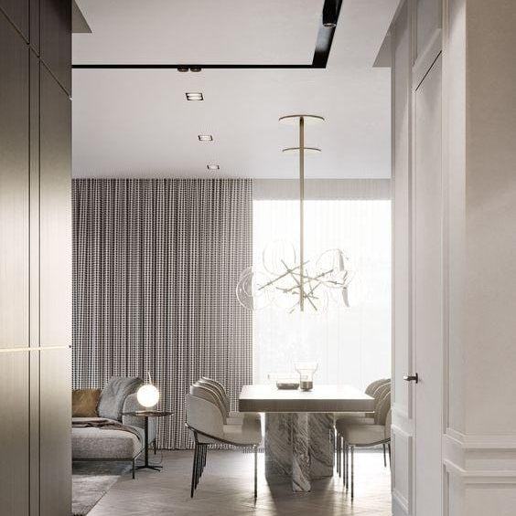 Liv M & L Glass | Gold w/ Clear Bubble Glass Chandelier - Home Cartel ®