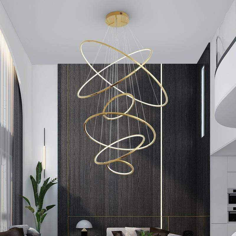 Interstellar 6 | Titanium Gold Modern LED Ring Chandelier - Home Cartel ®