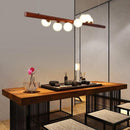 Iver 120 | Wooden Finish with Glass Chandelier