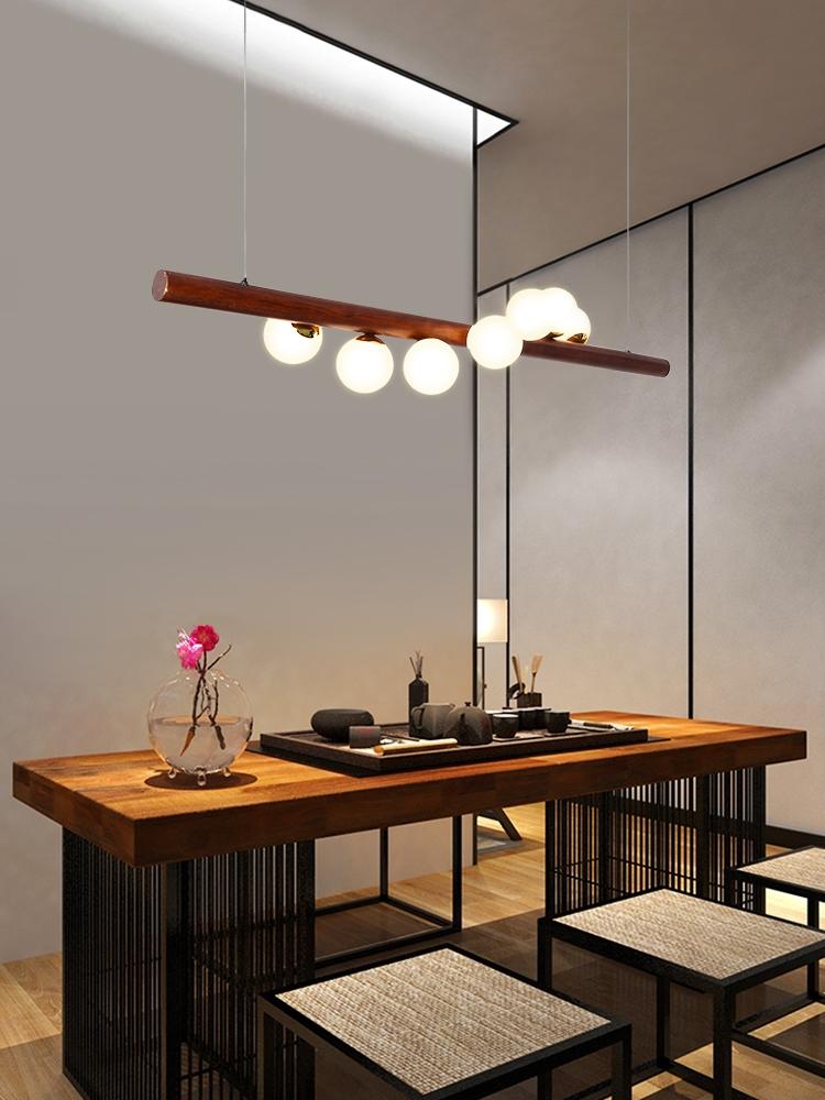 Iver 120 | Wooden Finish with Glass Chandelier