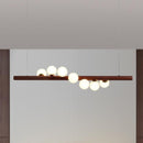 Iver 120 | Wooden Finish with Glass Chandelier