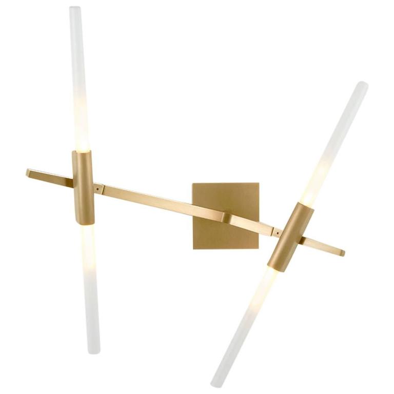 Vita Deux | Gold w/ Frosted Glass Wall Sconce - Home Cartel ®